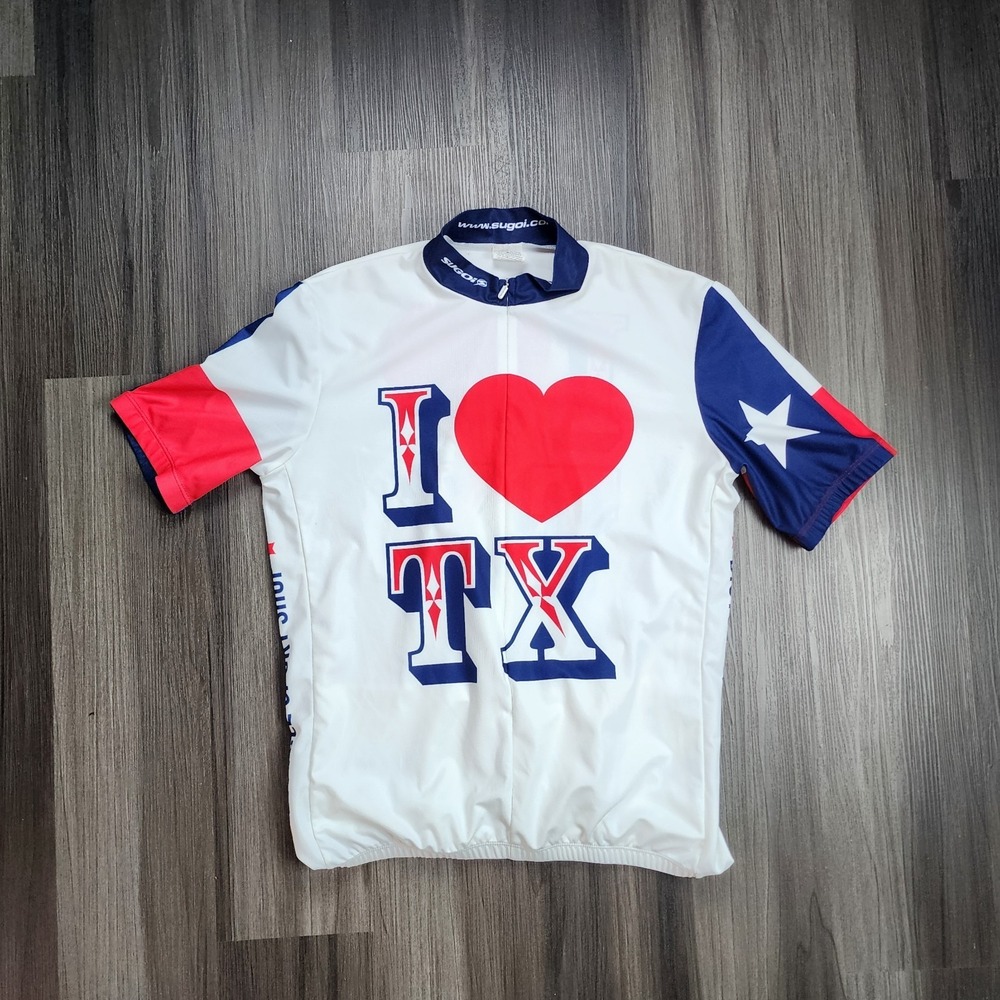 Sugoi Men's Large Cycling Jersey I Love Texas Double Sided Lonestar State